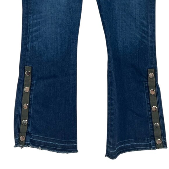 Veronica Beard Carolyn 10" Baby Boot Snap Jeans Dark Vintage Size 28 Pre-Loved - Picture 3 of 6